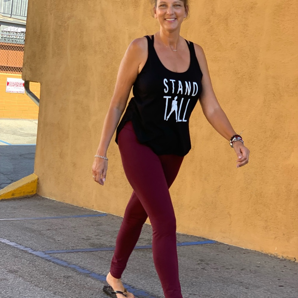 Women's Burgundy Leggings For Tall Women